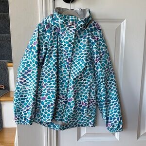 The North face Kids Blue and Purple Patterned Rain Jacket